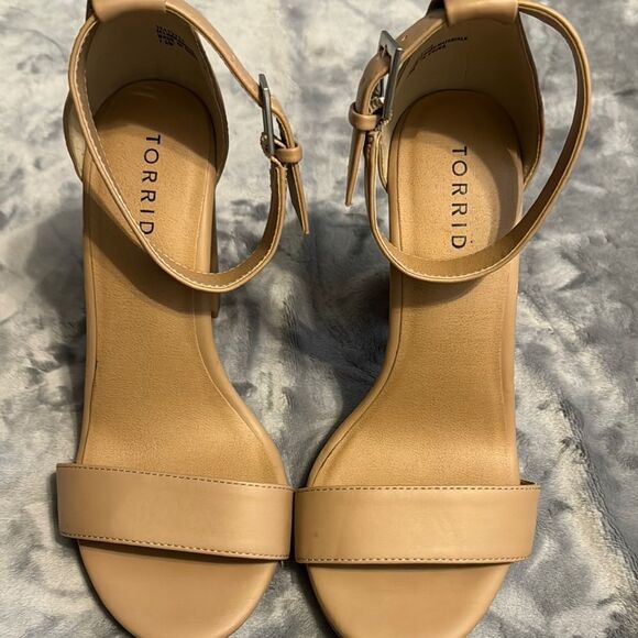 Torrid Nude Ankle Wrap Heels.   Wide Width - Picture 8 of 9